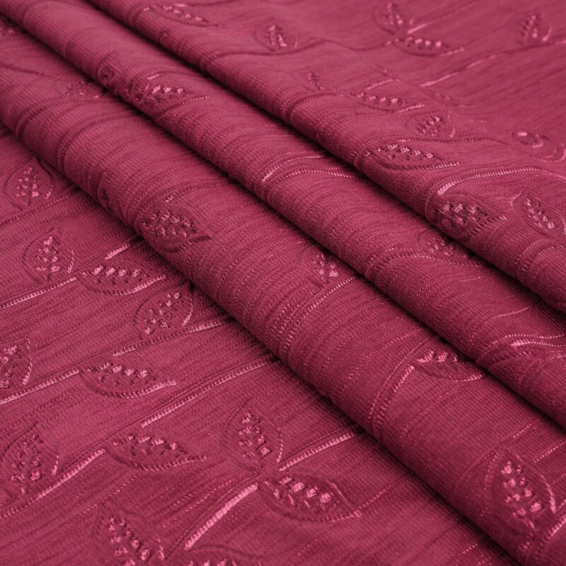 Premium Flower Design Curtains, 11 Feet, Color Maroon