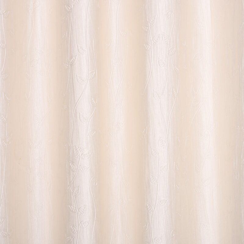 Polyester Punching Cream Leaf Pattern Door Curtains