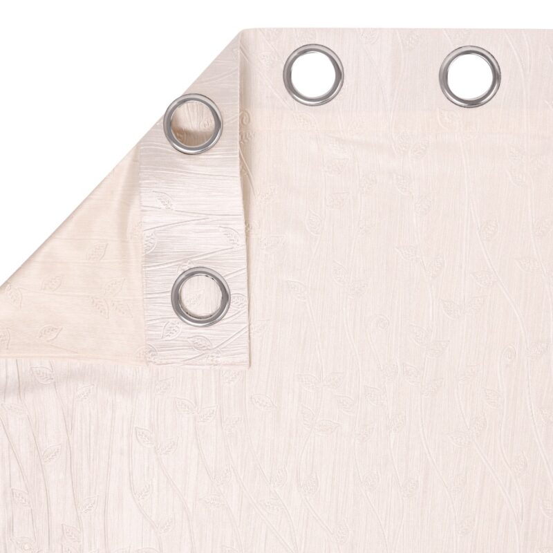 Polyester Punching Cream Leaf Pattern Door Curtains