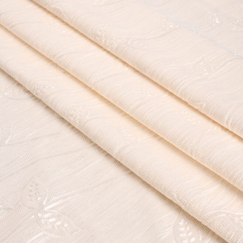 Polyester Punching Cream Leaf Pattern Door Curtains